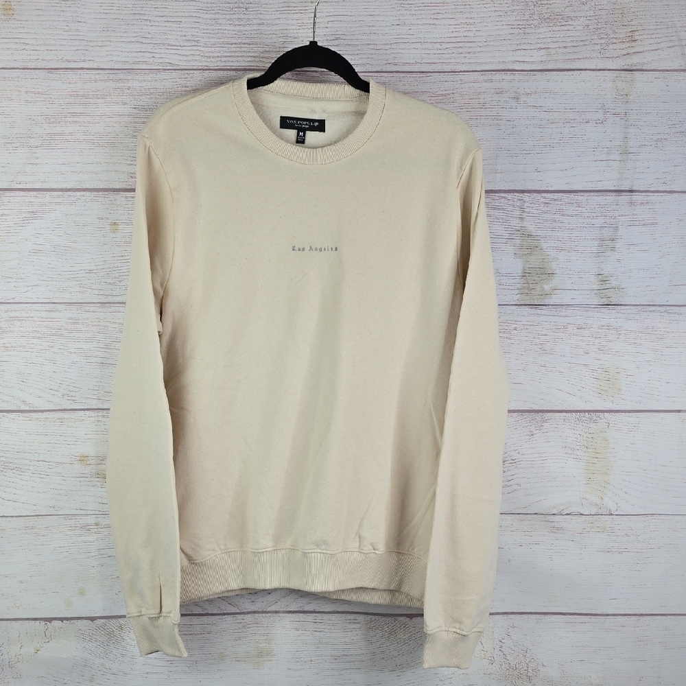 Vox Populi Los Angeles Cream Sweater Sweatshirt Sz Med NWOT